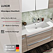 Fackelmann Luxor Waschtisch (Ablage links & rechts, 1 200 x 485 mm, Hahnloch: Mitte, Mit Überlauf) | BAUHAUS