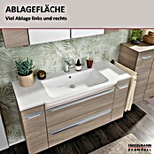 Fackelmann Luxor Waschtisch (Ablage links & rechts, 1 200 x 485 mm, Hahnloch: Mitte, Mit Überlauf) | BAUHAUS