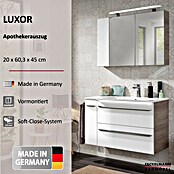 Fackelmann Luxor Bad-Beistellschrank Apothekerauszug (B x T x H: 200 x 450 x 603 mm, Steinesche Holzoptik / Weiß) | BAUHAUS
