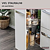 Fackelmann Luxor Bad-Beistellschrank Apothekerauszug (B x T x H: 200 x 450 x 603 mm, Steinesche Holzoptik / Weiß) | BAUHAUS