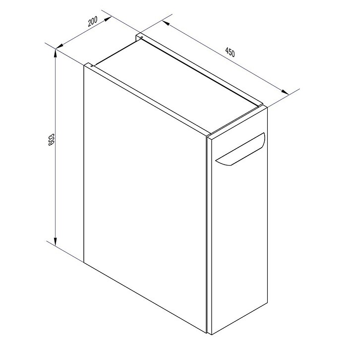 Fackelmann Luxor Unterschrank (B x T x H: 200 x 450 x 603 mm, Steinesche Holzoptik, Anschlag: Links) | BAUHAUS