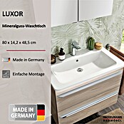 Fackelmann Luxor Waschtisch (ohne Ablage, 800 x 485 mm, Hahnloch: Mitte, Mit Überlauf) | BAUHAUS