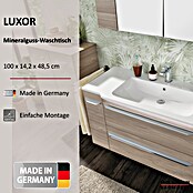 Fackelmann Luxor Waschtisch (Ablage links, 1 000 x 485 mm, Hahnloch: Mitte, Mit Überlauf) | BAUHAUS