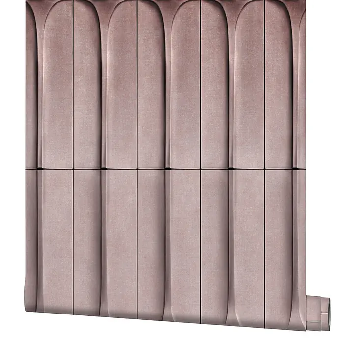 Marburg Shades Iconic Vliestapete Grafik III - Rosa, Grafisch, 10,05 x 0,53 m - Mattrosa, strukturierte Tapetenrolle mit vertikal gerippten, gewölbten Paneeldesigns.