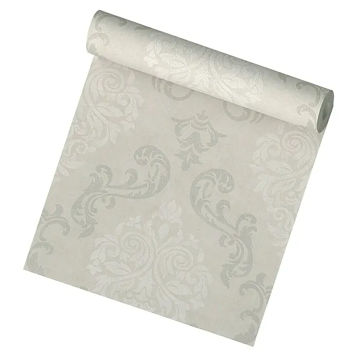 A.S. Création Vliestapete Memory 2 - Beige/Creme/Metallic, Ornament, 10,05 x 0,53 m - Rolle elegante Tapete mit floralem Muster in sanften Farbtönen, ideal für stilvolle Wandgestaltung und anspruchsvolle Dekorationen.