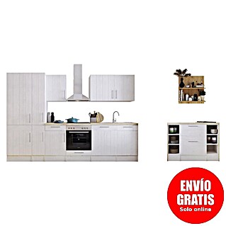 Respekta Cocina de isla Anton (Ancho: 310 cm, Blanco, Con electrodomésticos)