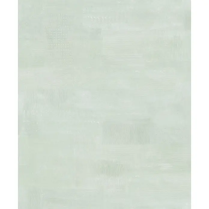 Marburg Novamur Plus Fresh UP Vliestapete Uni I - Grün, Uni, 10,05 x 0,53 m - Hellminzgrüne Texturoberfläche mit subtilen gewebten und gestreiften Mustern, die einen Used-Look erzeugen.