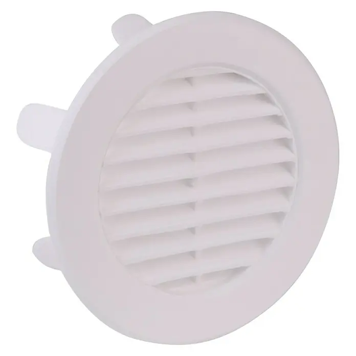 Air-Circle Mauerlüfter - Einbaumaß: 88 mm, Weiß - Weißer, runder Tellerventil aus Kunststoff für die Belüftung, ideal für Badezimmer oder Küchen.