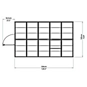 Palram – Canopia Invernadero Harmony (Medidas ext. (An x Pr): 185 x 306 cm, Plateado, Área: 5,6 m²) | BAUHAUS