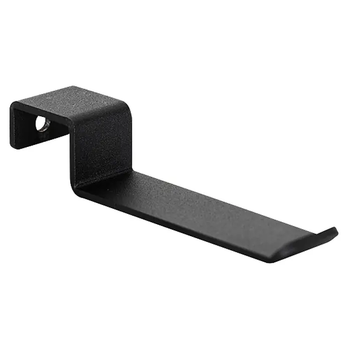 Cozze Haken-Set - Passend für: Cozze Elements Outdoorküche, 5 Stk. - Schwarze Z-förmige Metallhalterung mit einem vorgebohrten Loch und leicht aufwärts gebogenem Ende.
