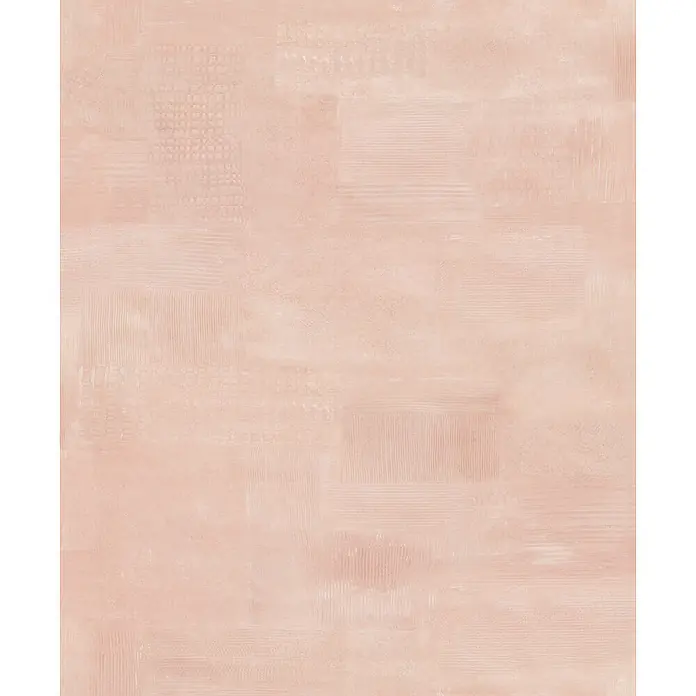 Marburg Novamur Plus Fresh UP Vliestapete Uni I - Rot-Beige, Uni, 10,05 x 0,53 m - Zartrosa strukturierte Oberfläche mit gemischten linearen und geometrischen Mustern.