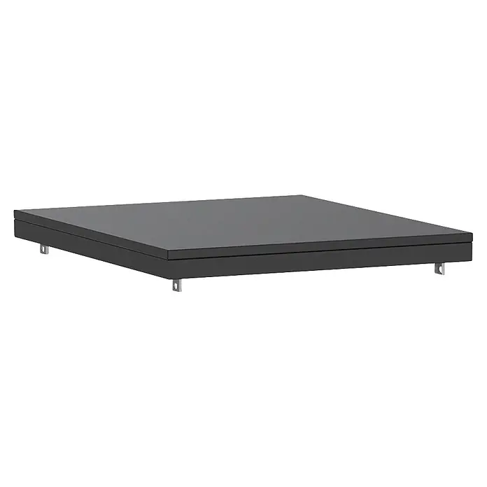 Cozze Elements Arbeitsplatte -  - Dunkelgraue rechteckige Plattform oder Basis mit kleinen Metallfüßen.