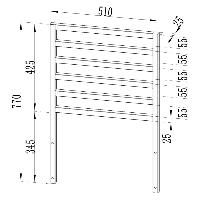 Cozze Elements Rückwand (B x H: 52 x 75 cm, Passend für: Cozze Elements Grillküchenmodul, Schwarz) | BAUHAUS