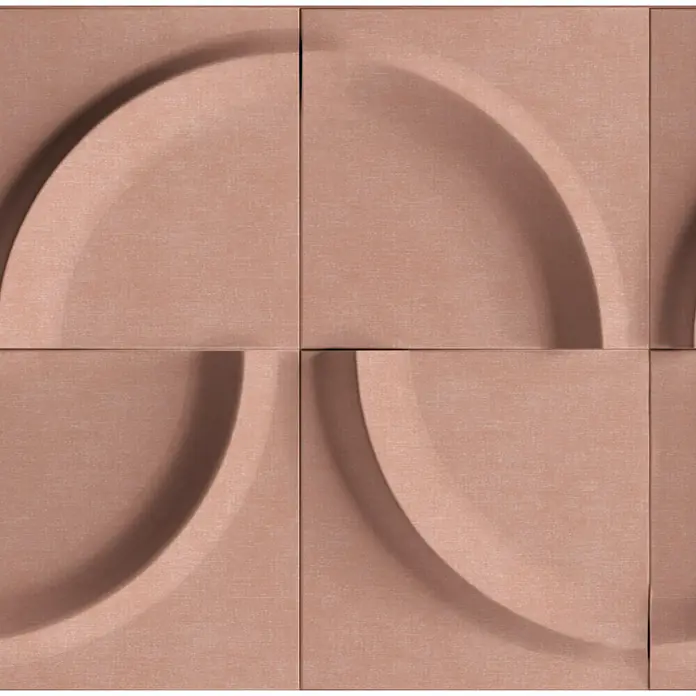 Marburg Shades Iconic Vliestapete Grafik I - Braun, Grafisch, 10,05 x 0,53 m - Texturierte taupefarbene 3D-Wandpaneele mit abstraktem, gewölbtem Reliefdesign.