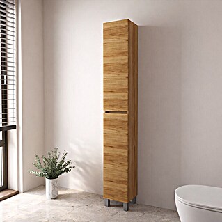 Columna de baño Inter (An x Pr x Al: 26,5 x 24,6 x 173 cm, Roble wuaira, Efecto madera)