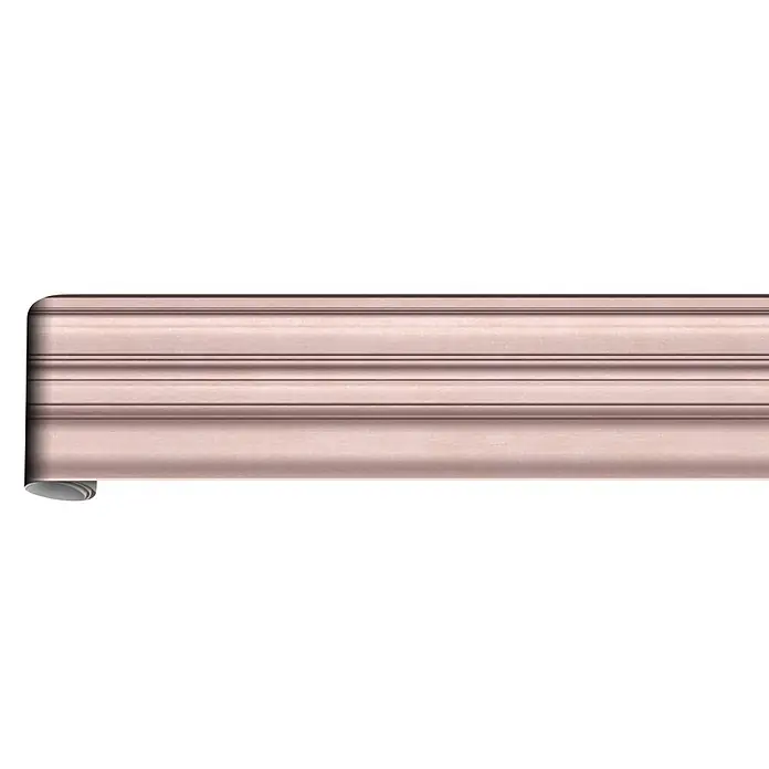Marburg Shades Iconic Tapetenborte Streifen I - Rosa, Architektur, 5 x 0,18 mm, Vlies - Hellbeiges Dekorband mit Rillen, teilweise abgerollt.