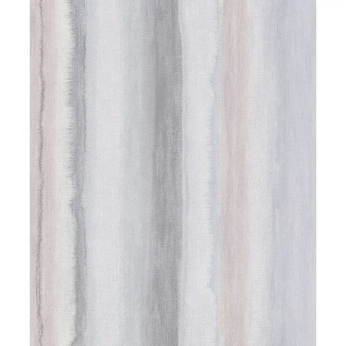 Marburg Shades Iconic Vliestapete Grafik - Grau-Grün-Blau, Grafisch, 10,05 x 0,53 m - Vertikale Aquarellstreifen in gedecktem Grau, Rosa und Blau auf Leinenoptik-Stoff.