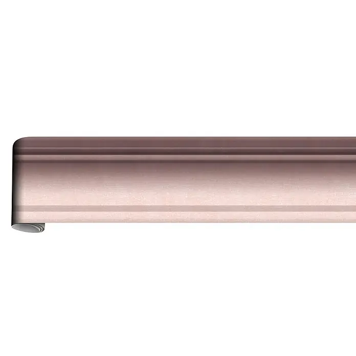 Marburg Shades Iconic Tapetenborte Streifen - Rosa, Architektur, 5 x 0,09 m, Vlies - Heller gestreifter Rolladen in Beige, teilweise abgerollt.