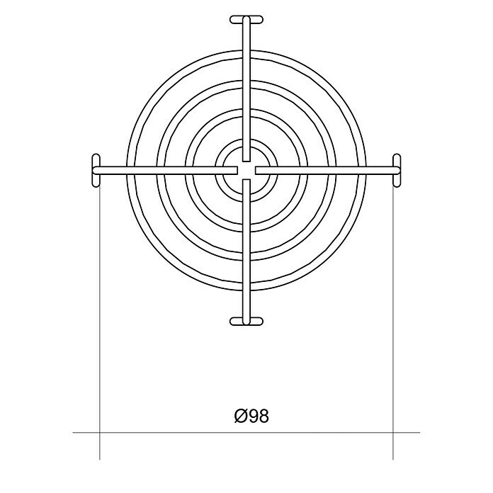 SCHUTZGITTER F. ROHRRADIALVENTIL. 100, METALL