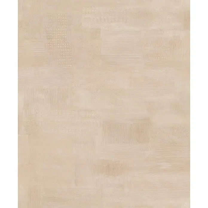 Marburg Novamur Plus Fresh UP Vliestapete Uni - Beige-Braun, Uni, 10,05 x 0,53 m - Helle beige Fliese mit subtilen, vielfältigen Texturmustern.