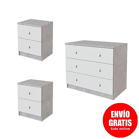 Meka Block  Cómoda con mesitas de noche K-63