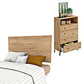 Muebles Pitarch Camila Cabecero de cama y cómoda (2 pzs., Roble gold) | BAUHAUS