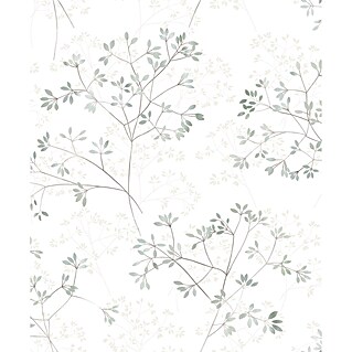 Marburg Novamur Plus Fresh UP Papel pintado de vellón Ramillete (Blanco/Verde, Floral, 10 x 0,53 m)