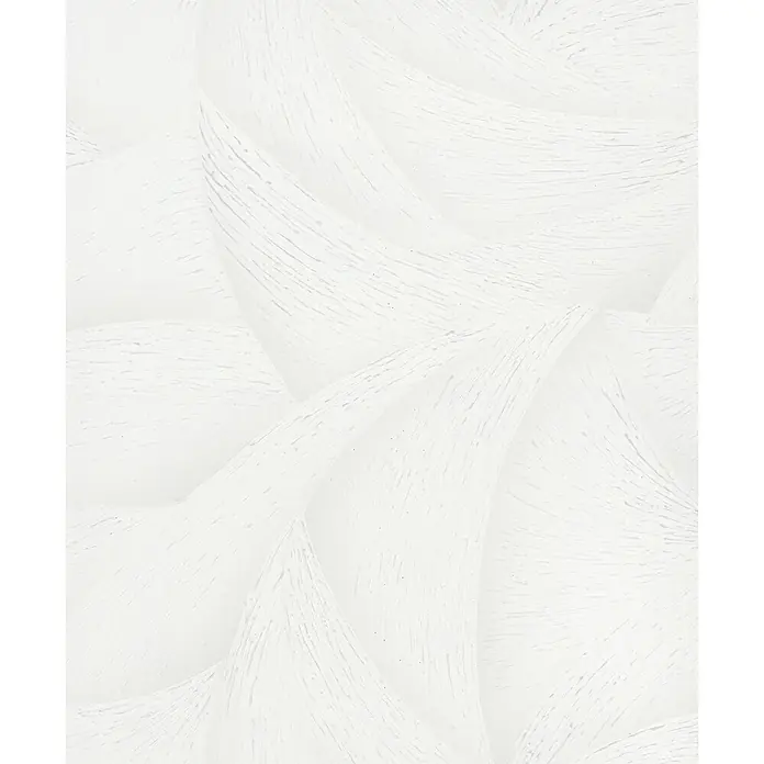 Marburg Ritus Vliestapete Grafik - Weiß, Grafisch, 10,05 x 0,53 m - Weißes, abstraktes Texturmuster mit fließenden, überlappenden Kurven.