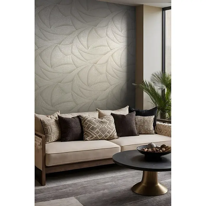 Marburg Ritus Vliestapete Grafik - Beige, Grafisch, 10,05 x 0,53 m - Strukturierte Tapete mit hellem, wirbelndem, organischem Design.