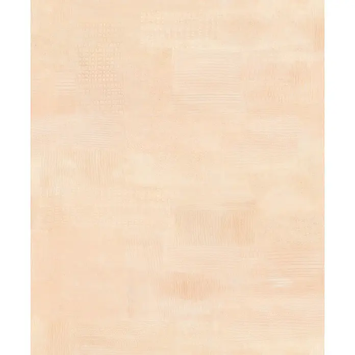 Marburg Novamur Plus Fresh UP Vliestapete Uni - Beige, Uni, 10,05 x 0,53 m - Helle beigefarbene Fliese mit subtilen Patchwork-Texturen, die Holzmaserung und Webmuster ähneln.