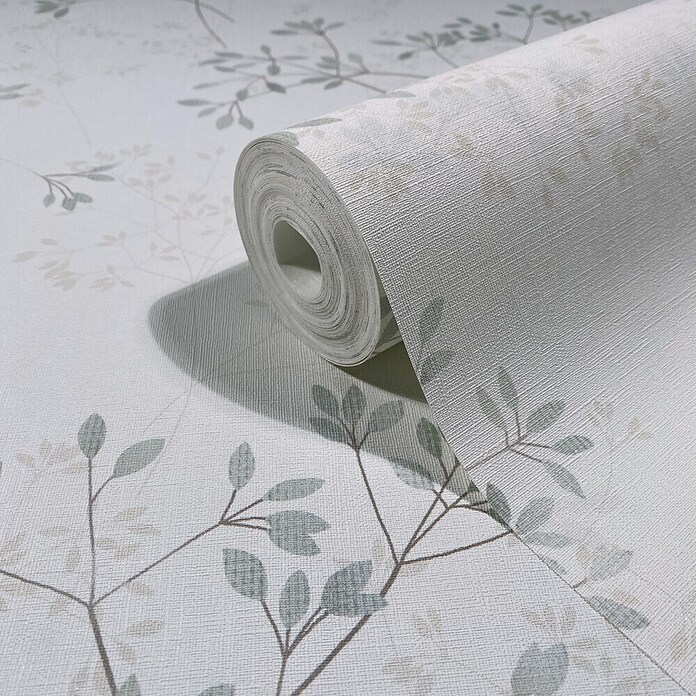 Marburg Novamur Plus Fresh UP Papel pintado de vellón Ramillete (Blanco/Verde, Floral, 10 x 0,53 m) | BAUHAUS
