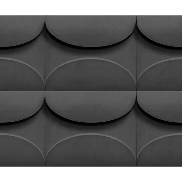 Marburg Shades Iconic Vliestapete Grafik V - Schwarz, Grafisch, 10,05 x 0,53 m - Texturierte dunkelgraue 3D-Wandpaneele mit Wellenmuster.