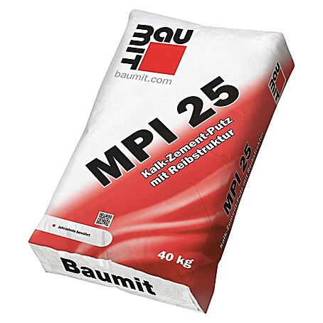 Baumit Kalk-Zement-Maschinenputz MPI 25 (40 kg, Körnung: 0 mm - 1 mm)