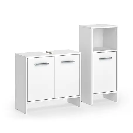 Vicco  Badmöbel-Set Karli Weiß 2 Teile