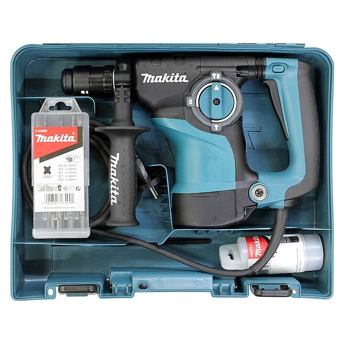 Makita Martillo combinado (800 W, Energía de percusión: 2,8 J, Número de revoluciones de marcha en vacío: 0 r.p.m. - 4.100 r.p.m.)
