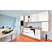 Respekta Premium Küchenzeile GLRP330HESW (Breite: 330 cm, Mit Elektrogeräten, Weiß Hochglanz)