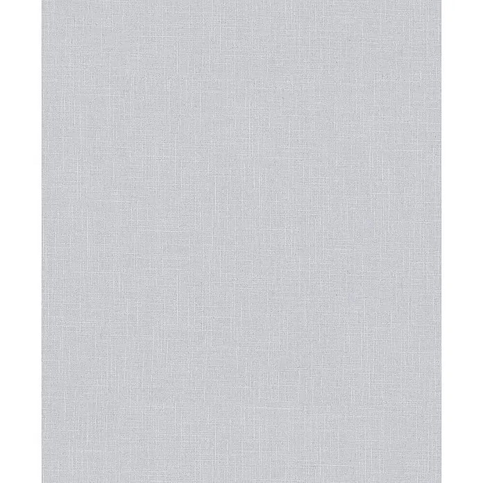 Marburg Boho Vliestapete Uni I - Blau-Grau, Uni, 10,05 x 0,53 m - Helles graues Gewebe mit feiner Leinenstruktur.