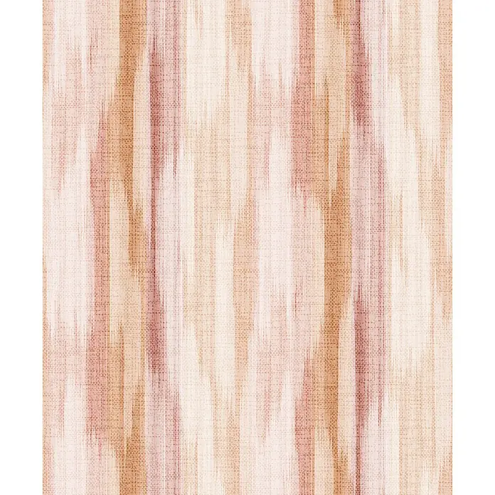 Marburg Novamur Plus Fresh UP Vliestapete Streifen - Weiß-Rot, Streifen, 10,05 x 0,53 m - Textilmuster: vertikale Ikat-Streifen in warmen Creme-, Beige- und Terrakottatönen mit subtiler Webstruktur.