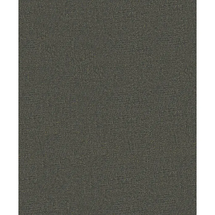 Marburg Ritus Vliestapete Putzoptik - Schwarz, Sonstiges, 10,05 x 0,53 m - Dunkelgraue strukturierte Oberfläche mit dezenten Goldakzenten.