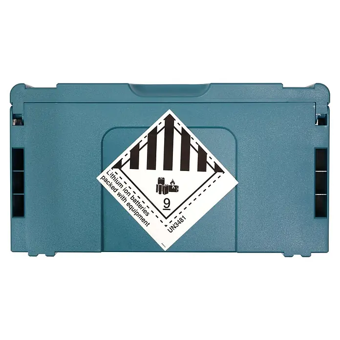 Makita XGT 40V max. Akku-Bohrschrauber-Set DF003GU201 - 40 V, 2 Akkus, 4 Ah, 140 Nm - Blaugrauer Kunststoffbehälter mit UN3481 Lithium-Ionen-Batterien, verpackt mit Ausrüstung, Gefahrenkennzeichnung (Klasse 9).