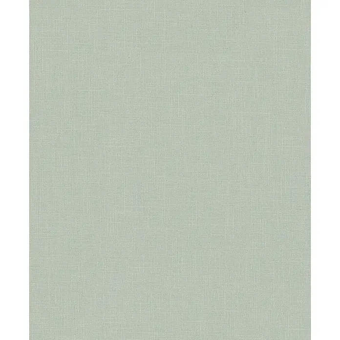 Marburg Boho Vliestapete Uni II - Grün, Uni, 10,05 x 0,53 m - Hellgrüner Webstoff mit feiner Textur.