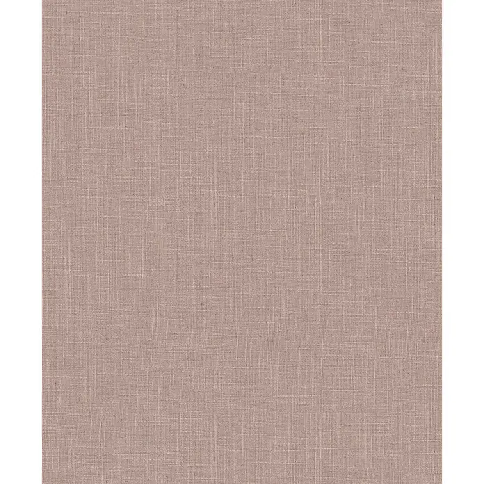 Marburg Boho Vliestapete Uni II - Rot, Uni, 10,05 x 0,53 m - Hellbraune Leinenoptik-Stofftextur mit sichtbarem Webmuster.