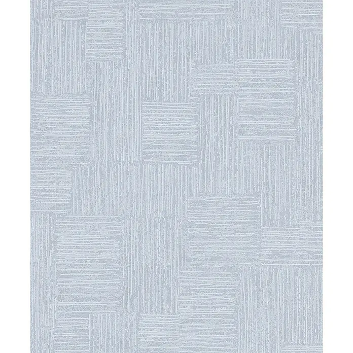 Marburg Vliestapete Novamur Naomi Streifen - Blau, Streifen, 10,05 x 0,53 m - Hellblau-graue Tapete mit texturiertem Muster aus unregelmäßigen, sich kreuzenden horizontalen und vertikalen Linien.