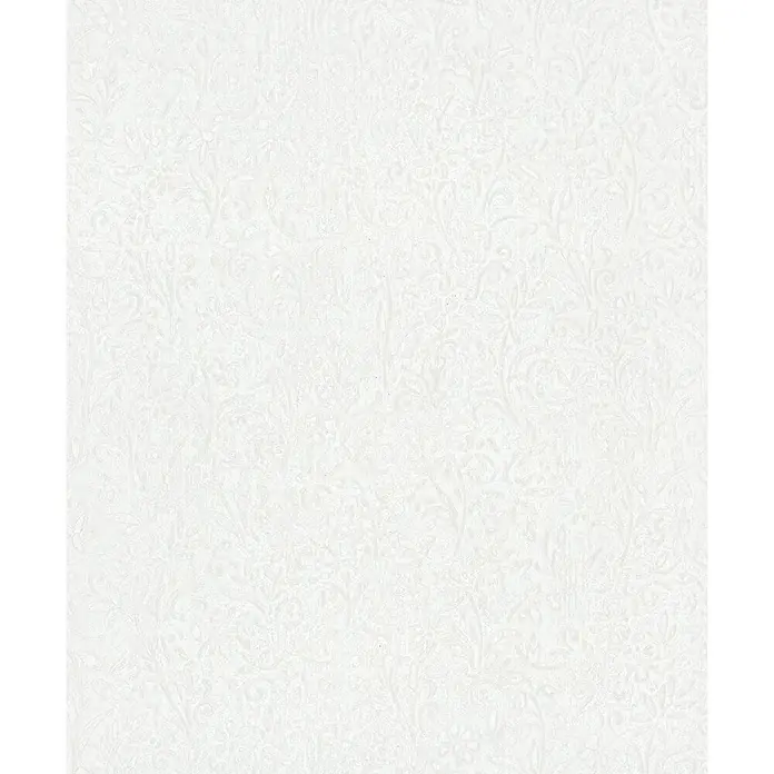 Marburg Ritus Vliestapete Floral - Weiß, Floral, 10,05 x 0,53 m - Weißes Papier mit dezentem geprägtem Blumenmuster.