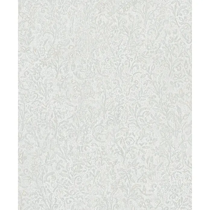 Marburg Ritus Vliestapete Floral - Grau, Floral, 10,05 x 0,53 m - Hellgraue Strukturtapete mit dezentem Blumen- und Rankenmuster.