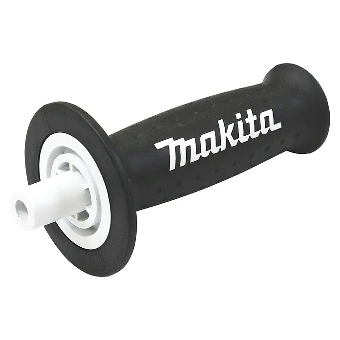 Makita Kombihammer HR2811FT - 800 W, 2,8 J, Schnellspannbohrfutter - Schwarzer Makita Zusatzhandgriff mit weißem Endstück.