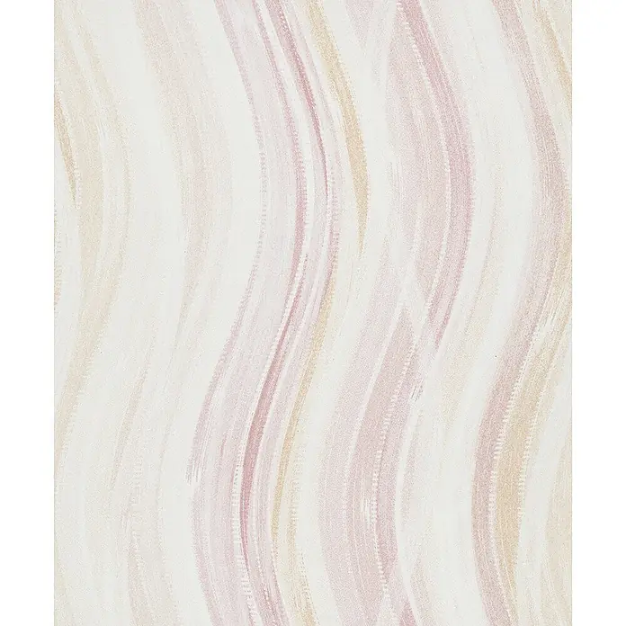 Marburg Vliestapete Novamur Oriana Grafik - Weiß-Rot, Grafisch, 10,05 x 0,53 m - Abstraktes, welliges Pinselstrichmuster in Altrosa und warmen Beigetönen.