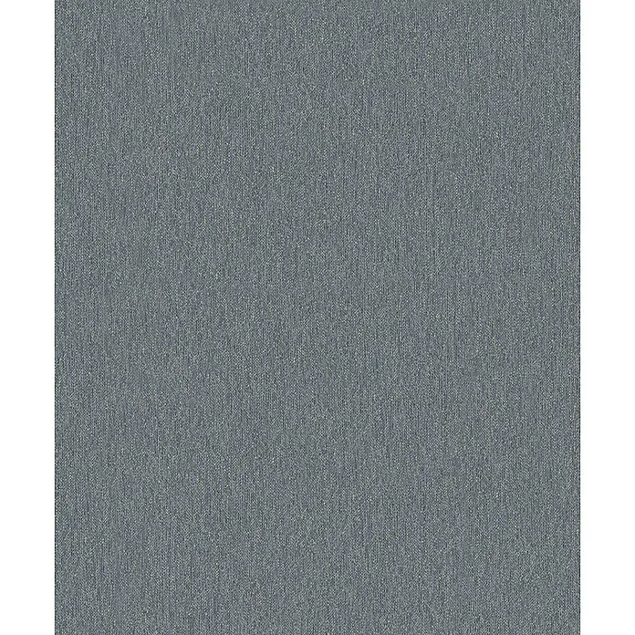 Marburg Vliestapete Novamur Naomi Uni II - Blau-Schwarz, Uni, 10,05 x 0,53 m - Blaugrauer Webstoff mit feinem, texturiertem Muster und dezenten helleren Längsfäden.
