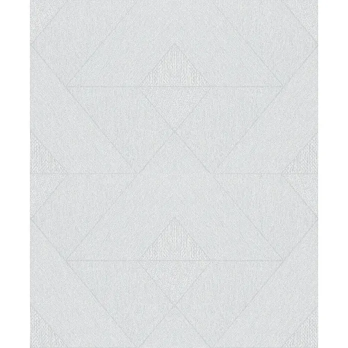 Marburg Vliestapete Novamur Naomi Grafik I - Weiß-Grau, Grafisch, 10,05 x 0,53 m - Weiße Tapete mit dezentem, geometrischem Dreiecksmuster und strukturierten Details.