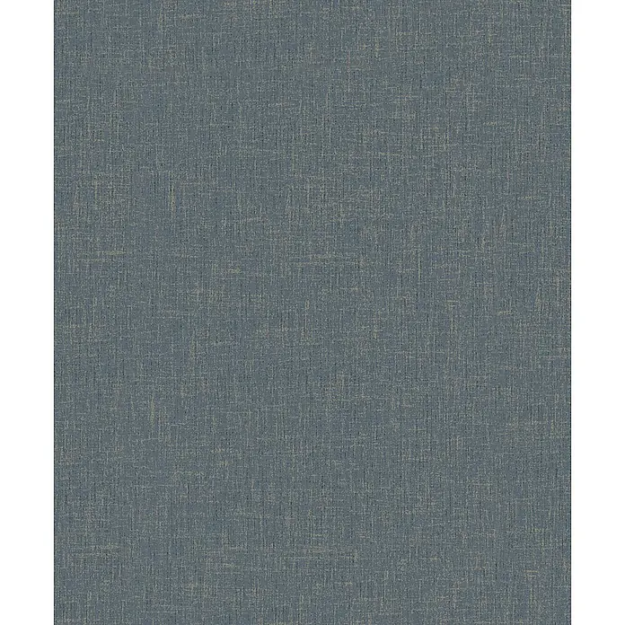 Marburg Vliestapete Novamur Naomi Uni III - Schwarz, Uni, 10,05 x 0,53 m - Dunkelblaue Stofftextur mit hellbeigen Webfäden.